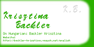 krisztina backler business card